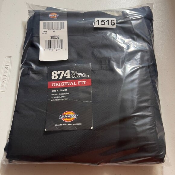 Dickies 874 Original Fit Work Pants Black Mens 38x32 NWT - Picture 12 of 12